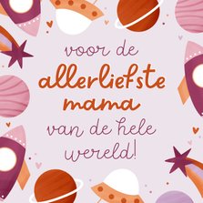 Moederdagkaart voor de allerliefste mama van de wereld paars