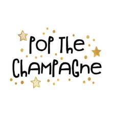 Nieuwjaarsborrel uitnodiging 'pop the champagne' goudlook