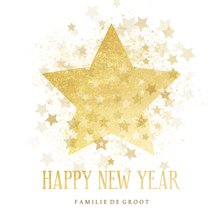 Nieuwjaarskaart gouden ster stijlvol Happy new Year