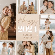 Nieuwjaarskaart met fotocollage happy 2024