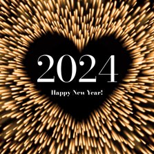 Nieuwjaarskaart stralend hart 2024