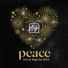 Nieuwjaarskaart zakelijk internationaal peace vuurwerk hart