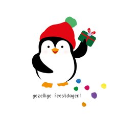 Pinguïn gezellige feestdagen - christmas cuties - kerstkaart