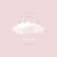 Rouwkaart meisje wolkje regenboog