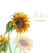 Rouwkaart zonnebloemen