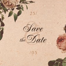 Save the Date kaart vintage met bloemen