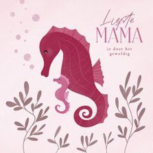  Schattig moederdagkaartje met zeepaardje