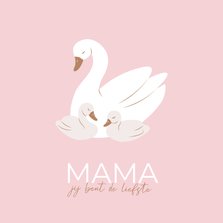 Schattige moederdagkaart met zwaantjes