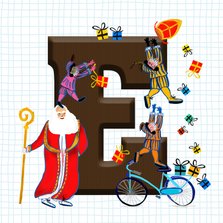 Sinterklaas kaart met chocolade-letter E