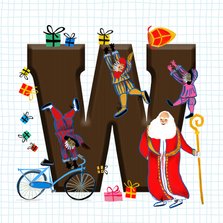 Sinterklaas kaart met chocolade-letter W