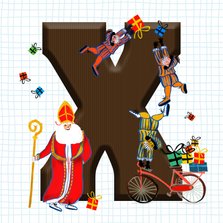 Sinterklaas kaart met chocolade-letter X
