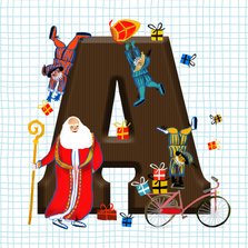 Sinterklaaskaart met letter A