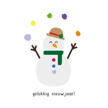 Sneeuwpop nieuwjaar - christmas cuties - nieuwjaarskaart