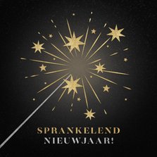 Sprankelende nieuwjaarskaart met sterretje vuurwerk