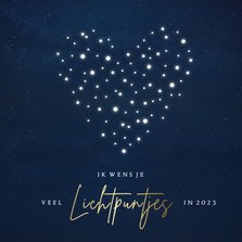 Sterkte kerstkaart hart - ik wens je veel lichtpuntjes 2023