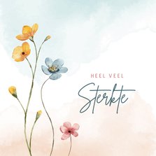 Sterktekaart met veldbloemen