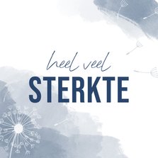 Sterktekaartje blauw waterverf paardenbloem veel sterkt