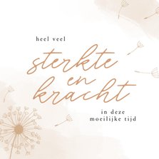 Sterktekaartje kracht en sterkte paardenbloem wind beige