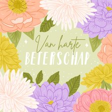 Stijlvolle beterschapskaart met bloemen