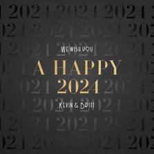 Stijlvolle nieuwjaarskaart a happy 2024 patroon