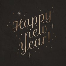 Stijlvolle nieuwjaarskaart 'Happy New Year' fonkels