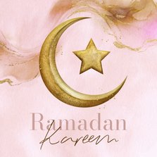 Stijlvolle Ramadan kaart halve maan goud ster watercolor
