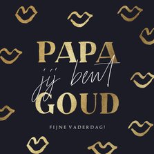 Stijlvolle vaderdagkaart met gouden kusjes en quote