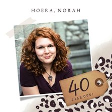 Stijlvolle verjaardagskaart met luipaardprint voor een vrouw