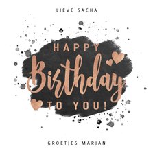Stijlvolle verjaardagskaart met verf en typografie