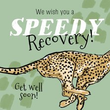 Stoere beterschapskaart 'Speedy Recovery' panter