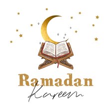 Trendy kaart Ramadan illustratie Koran maan sterren goud
