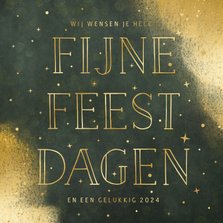 Typografische hippe kerstkaart met gouden verf en sterren