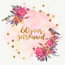 Uitnodiging 60 jaar getrouwd aquarel