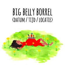Uitnodiging babyshower BIG BELLY BORREL CliniClowns