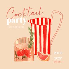 Uitnodiging cocktail party zomer glas fruit illustratie