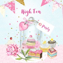 Uitnodiging High Tea stolp taartjes