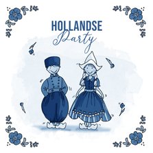 Uitnodiging Hollands feestje delftsblauw 