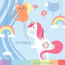 Uitnodiging unicorn ballon