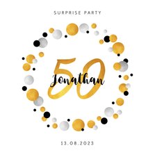 Uitnodiging verjaardag confetti 50 jaar