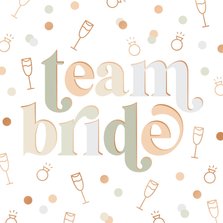 Uitnodiging vrijgezellenfeestje Team Bride met confetti
