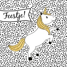 Uitnodigingskaart kinderfeestje 'Unicorn'