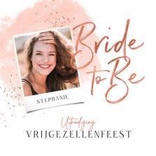 Uitnodigingskaart vrijgezellenfeest foto bride to be