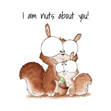 Vaderdagkaart eekhoorntjes I am nuts about you