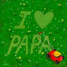 Vaderdagkaart I love papa in gras gemaaid