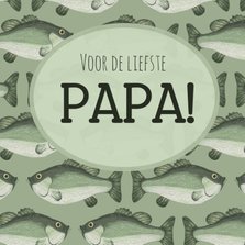 Vaderdagkaart met vissen en groentinten 