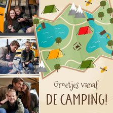 Vakantiekaart groetjes vanaf de camping fotocollage kaart