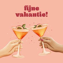 Vakantiekaart hip martini fijne vakantie