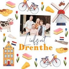 Vakantiekaart liefs uit Drenthe Nederland foto illustraties