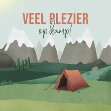 Vakantiekaart veel plezier kamp natuur tent