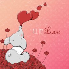 Valentijnskaart all my love - IH